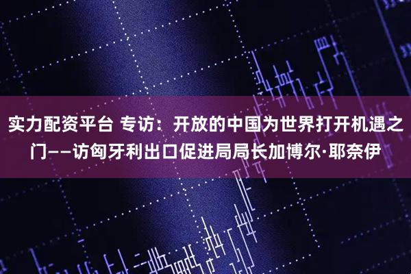 实力配资平台 专访：开放的中国为世界打开机遇之门——访匈牙利出口促进局局长加博尔·耶奈伊